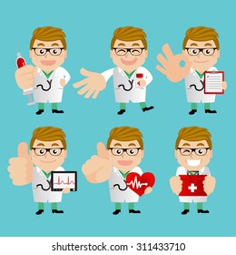 People Set - Profession - Doctor in different poses