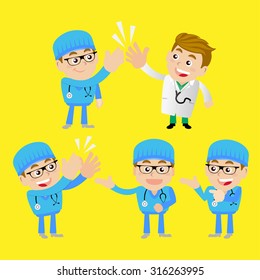 People Set - Profession - Doctor in different poses