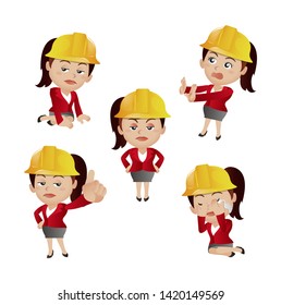 People Set - Profession - engineer with different poses