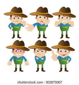 People Set - Profession - Farmer characters in different poses