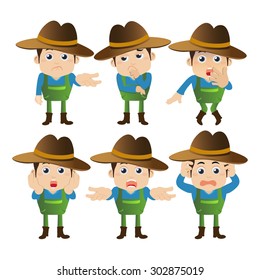 People Set - Profession - Farmer characters in different poses