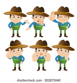 People Set - Profession - Farmer characters in different poses