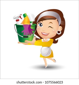 People Set Profession Housekeeper Stock Vector (Royalty Free ...