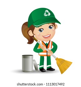 People Set - Profession - Street Cleaner