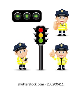 People Set - Profession - Traffic Policeman