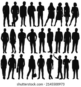 people set silhouette, isolated on white background vector