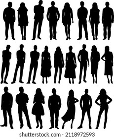 People Set Silhouette On White Background Stock Vector (Royalty Free ...