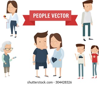 People set vector illustration