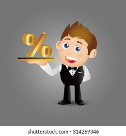 People Set - Waiter serving something. Good discounts