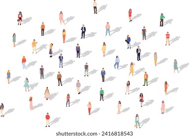 people with shadow in flat style, vector