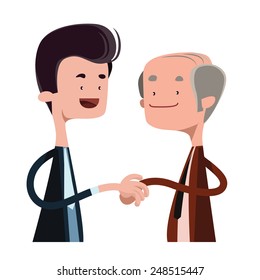People shaking hands vector illustration cartoon character