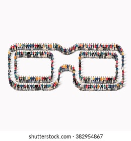 people shape 3D glasses Icon