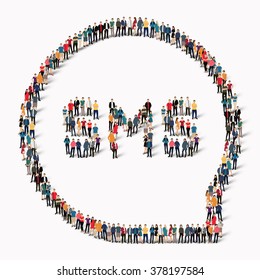 people  shape bubble chat SMS