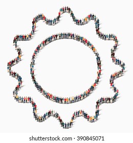 people  shape  gears icon