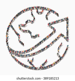 people  shape globe icon