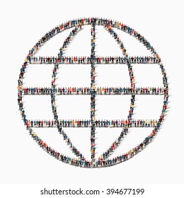 people  shape globe icon