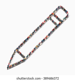 people shape  pencil icon
