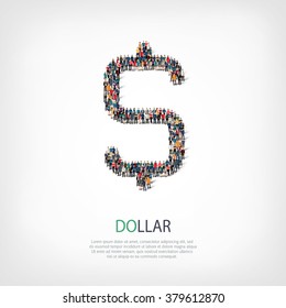 people  shape sign dollar