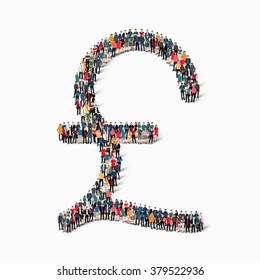people  shape  sign pound sterling