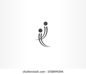 Las personas dan forma al diseño del logotipo vectorial con el concepto de línea