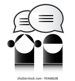 People share communication speech bubbles