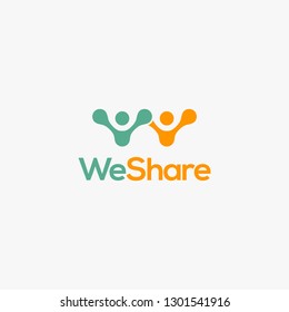 people share logo icon vector template on white background