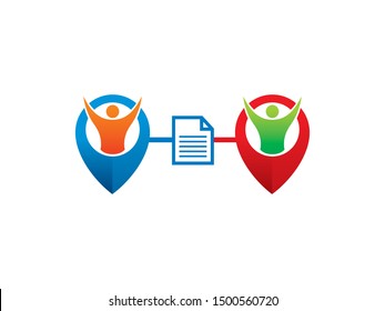 People sharing files logo symbol or icon template