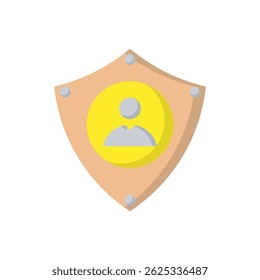 People and shield icon vector design. Human protection theme icon symbol vector design illustration. 