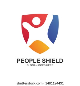 People With Shield Logo Design
