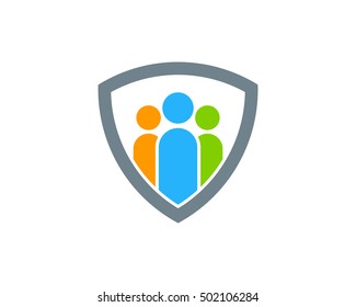 People Shield Logo Design Template