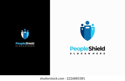 People Shield logo designs concept vector, People Protection symbol