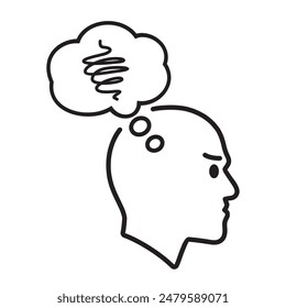 People shocked and angry black outline icon. Cartoon illustration for human behavior. Vector stock isolated, eps