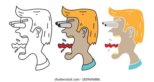 people are shocked hand drawn design vector