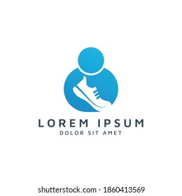people and shoes negative space logo design
