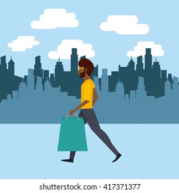 people shopping design 
