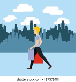 people shopping design 