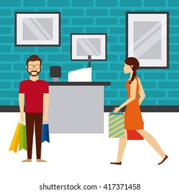 people shopping design 