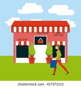 people shopping design 