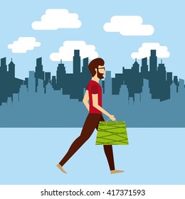 people shopping design 