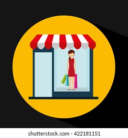 people shopping design 
