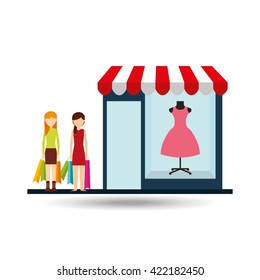 people shopping design 