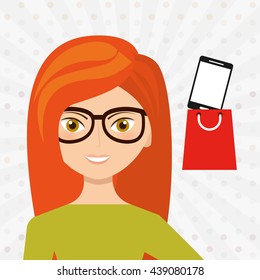 people shopping design 
