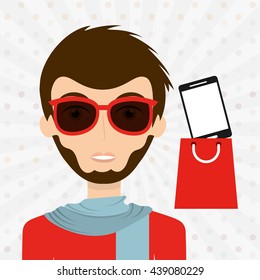 people shopping design 
