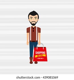 people shopping design 