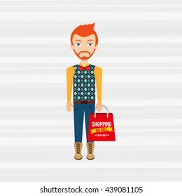 people shopping design 