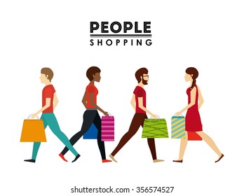 people shopping design, vector illustration eps10 graphic 