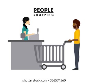 people shopping design, vector illustration eps10 graphic 