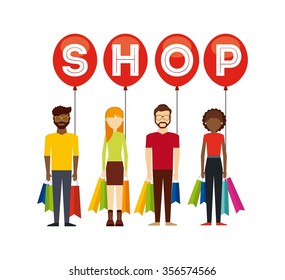 people shopping design, vector illustration eps10 graphic 