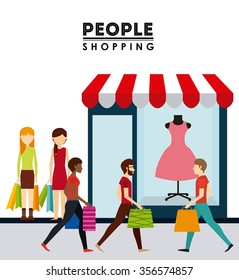 people shopping design, vector illustration eps10 graphic 