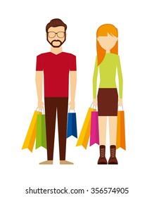 people shopping design, vector illustration eps10 graphic 